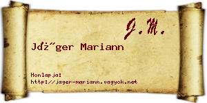 Jáger Mariann névjegykártya