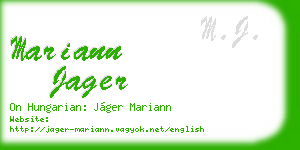 mariann jager business card