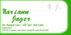 mariann jager business card